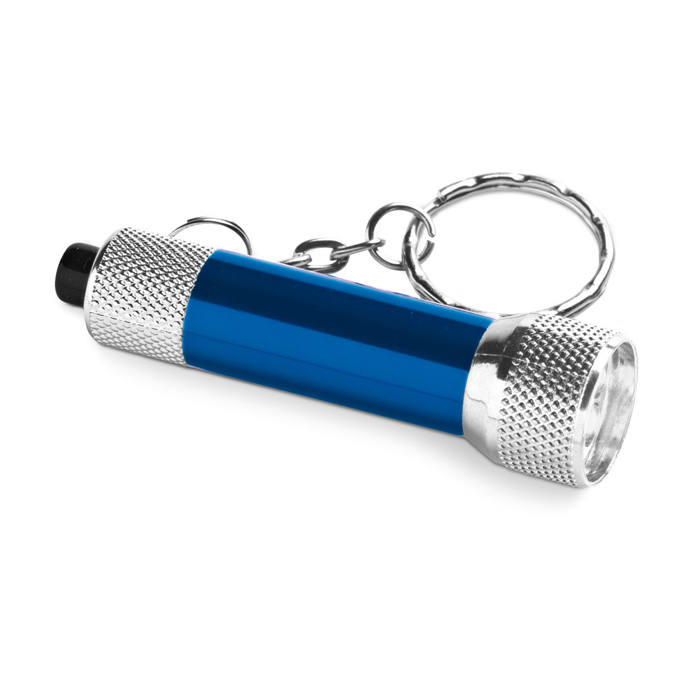 Porte-clé publicitaire avec lampe torche Bleu royal